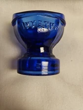 Vintage Wyeth Eye Wash Cup Bottle Top Cobalt Blue Glass 