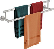 Double Bath Towel Bar 24 Inch, Brushed Nickel Towel Rack for Bathroom SUS304 Sta