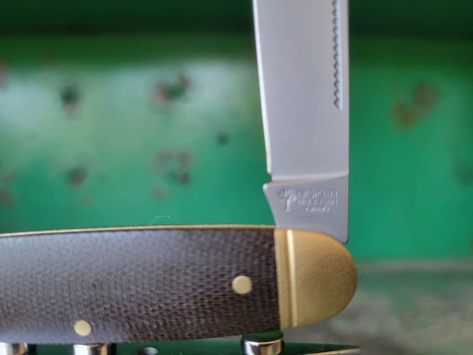 Boker SMKW Exclusive Club - Brown Canvas Micarta / Brass - Ice-Hardened 440C - Image 2 of 4