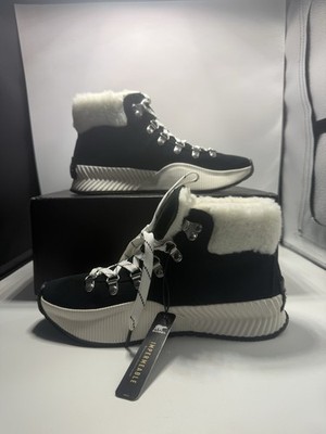 Sorel Women s Out N About III Conquest WP Boots Shoes, Black/Sea Salt, Size 6.5