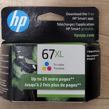 HP 67XL Tri Color Ink Cartridges Genuine New Sealed Exp Jan 2024