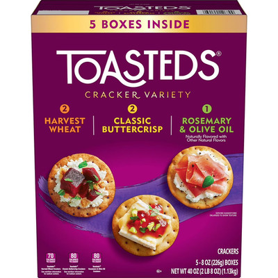 Kellogg's Toasted Variety Pack Crackers, 40 oz   Assorted Flavors, Snack Pack