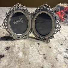 Seagull Pewter Double Picture Frame  Vintage  Retro Romantic 1992