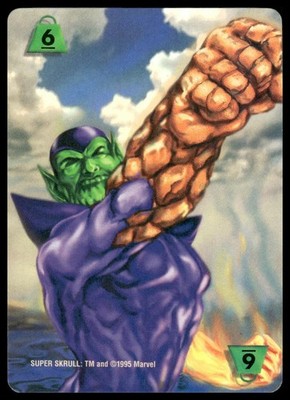 Super Skrull / +6 Strength Power Card 1995 Fleer Marvel Overpower CCG