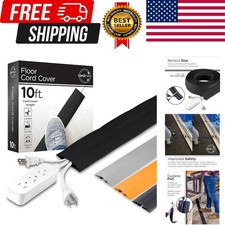 10ft Floor Cord Cover, Cable Protector, Hide Extension Cords, Protect Cords, ...