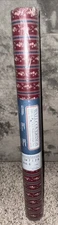 Vintage C&A Floral Maroon Wall Paper Covering 1 Roll Pre-Pasted