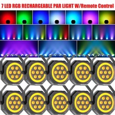 Mini Rechargeable Par Can Lights Wireless 7LED Battery Powered DJ Stage Lighting
