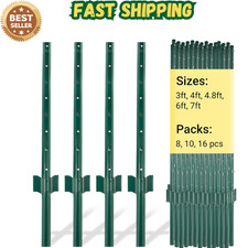 Toriexon Fence Posts 3 Ft - 8 Pack, Heavy Duty Metal Fence Post, No Dig U Pos