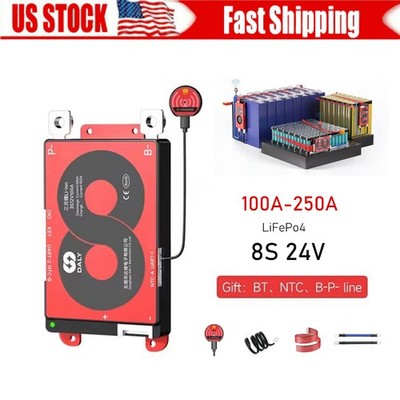 DALY Smart BMS 8S 24V 100A 150A 250A LiFePo4 BMS& Bluetooth Module NTC lot US