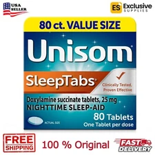 Unisom SleepTabs, Nighttime Sleep-aid, Doxylamine Succinate, 80 Tablets.