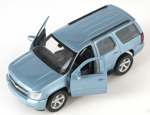 Blitz Versand Chevrolet Chevy Tahoe Blau / Blue Welly Modell Auto 1:34 Neu & Ovp-image