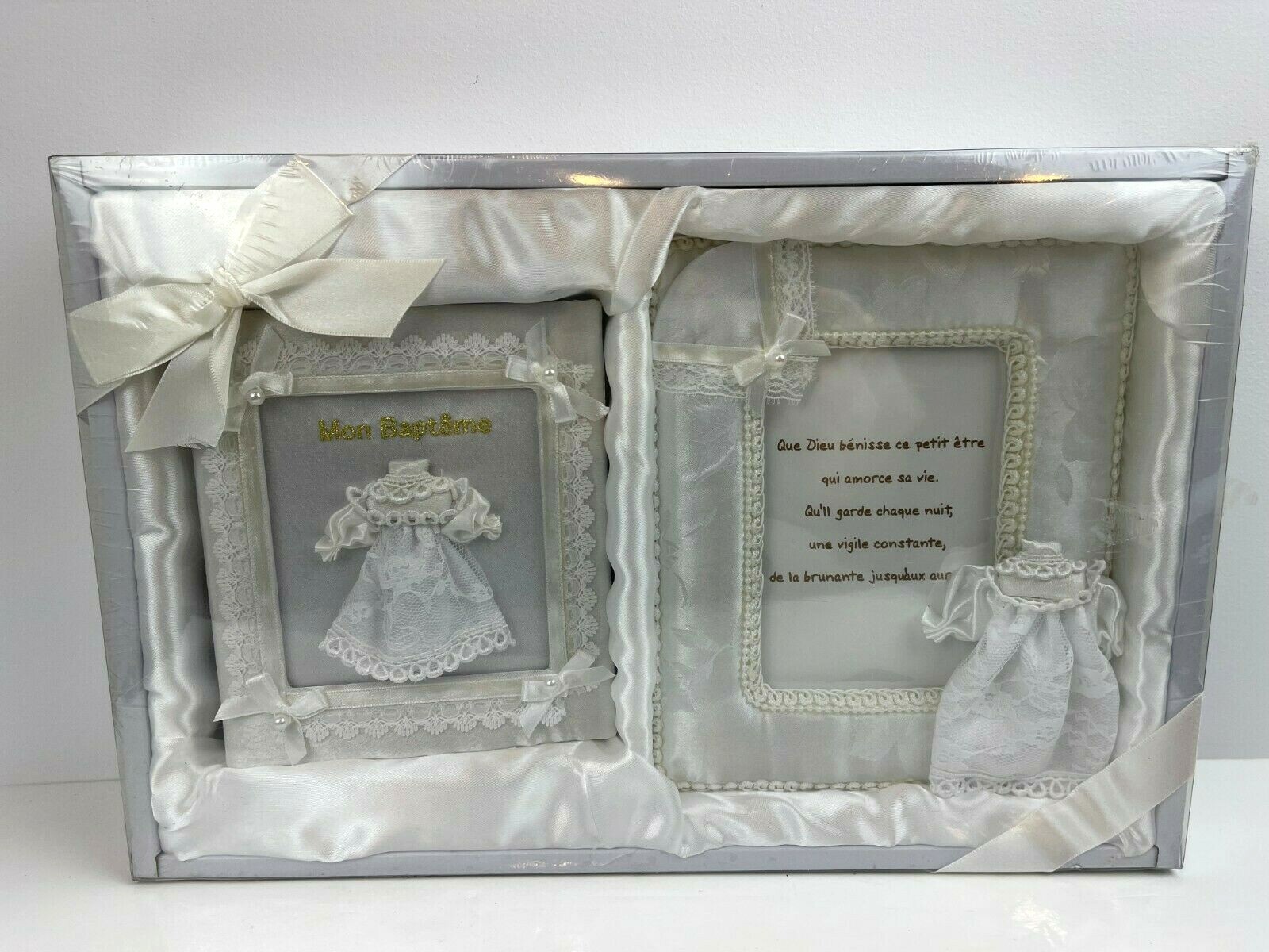 Baptism Picture Frames and Photo Albums White Baby Girl Batpeme French Gift