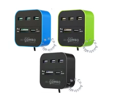 USB Hub Splitter 3 and 4 Memory Card Reader for MicroSD/SD/M2/Laptop/PC