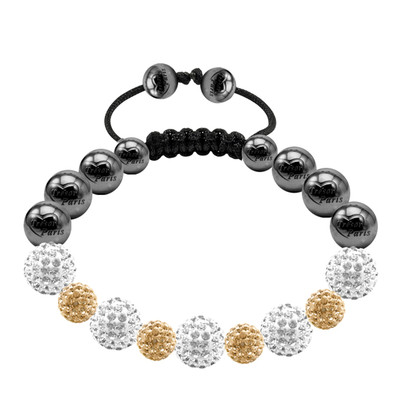 Tresor Paris White and Gold Crystal Bracelet 018581
