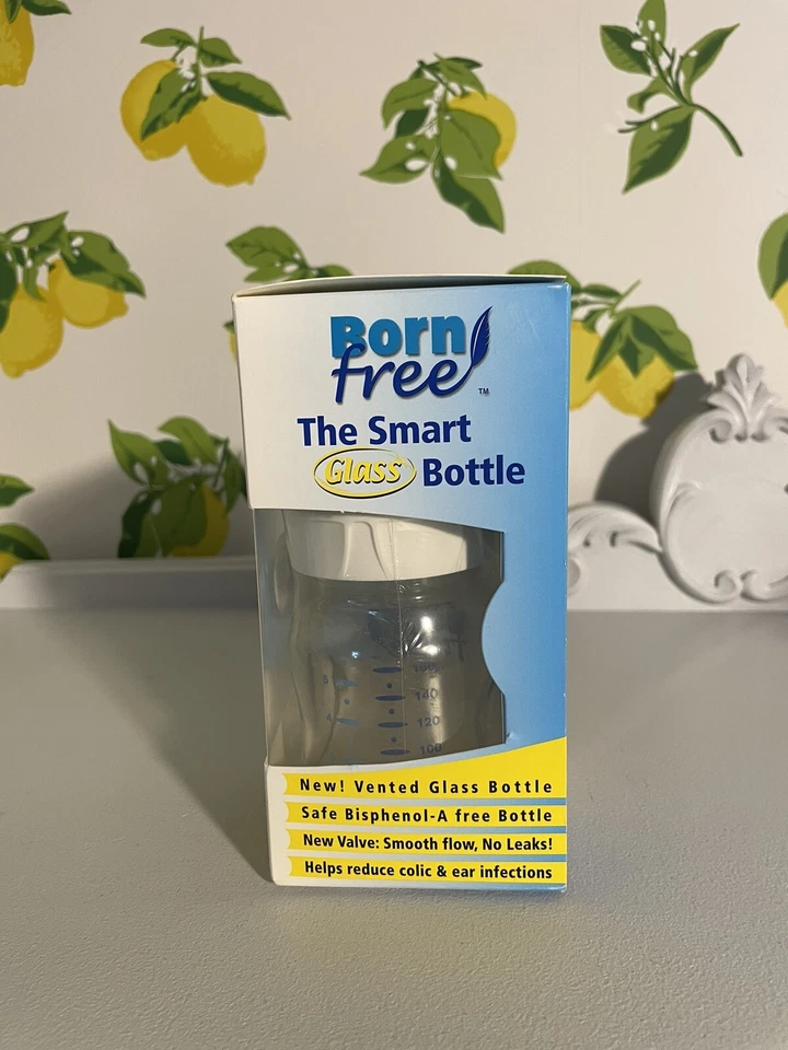 NEW Born Free Glass Baby Bottle Wide Neck 5oz - Stage 1 - SLOW FLOW - 0-3 Months - Image 2 of 4