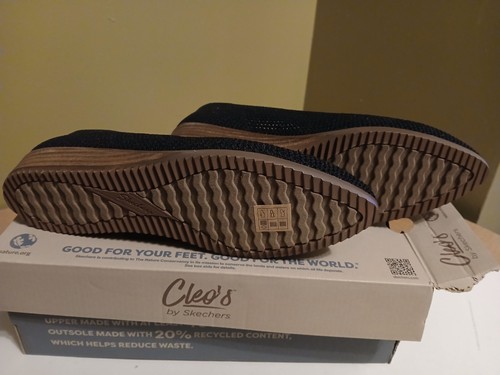 New Black Flats Womens Mesh Stretch Skechers Cleo’s Memory Foam Size 9.5 - Picture 5 of 6