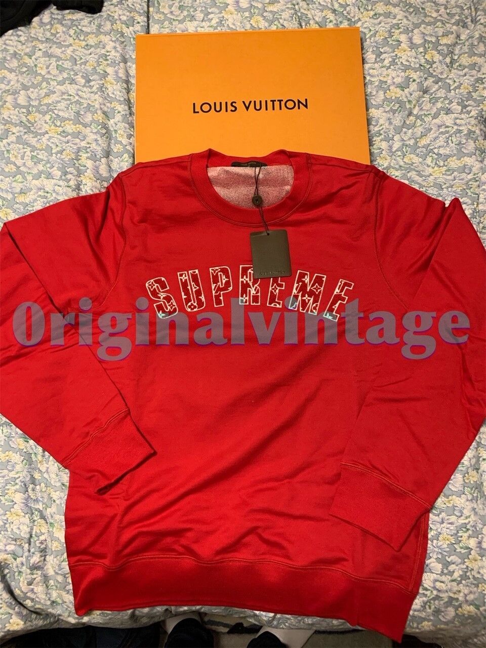 🔥SUPREME / LOUIS VUITTON ARC LOGO CREWNECK RED size XL🔥