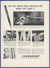 Vintage 1937 EVERSHARP Fountain Pen Safety Ink Shut-Off Ephemera 30's Print Ad