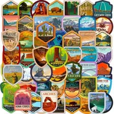 63 Pack of National Park Stickers for Laptop/Water Bottle/Phone Case/Kindle/iPad