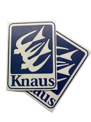 Knaus Aufkleber, Aufkleber mit altem Knaus-Logo Blau , 200x276mm 2er-Set - Bild 1 von 4