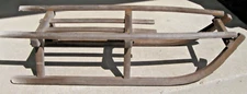 Antique Victorian Bentwood Sled Child's Wood & Iron Runners