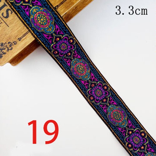7 Yards Vintage Floral Embroidered Jacquard Ribbon Trim Braid Border Trimmings - Picture 30 of 50
