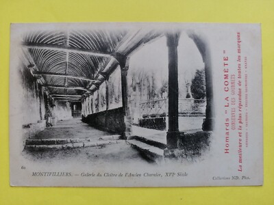 Old postcard advertising 1900 Lobsters ''La Comète'' MONTIVILLIERS Gallery Cloitre Charnier
