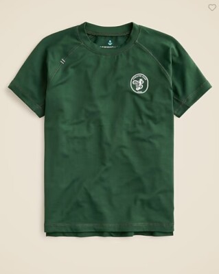 New Crewcuts Boy T-shirt Relaxed Tech Graphics Green 6 7 10 Short Sleeve Crew