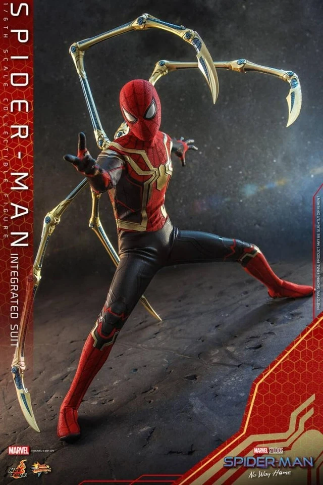 Hot Toys Marvel Spider-Man No Way Home Traje Integrado MMS623 1/6 Figura NUEVO Foto 3 de 4