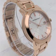 Burberry BU9004 The City Silver Textured Dial Rose Gold Bracelet Unisex's Watch