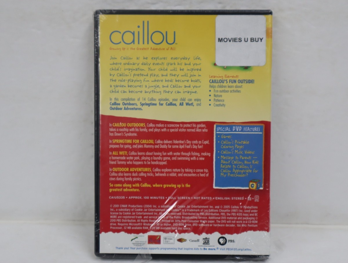 Caillou's Fun Outside! (DVD, 2001) PBS Kids NEW SEALED
