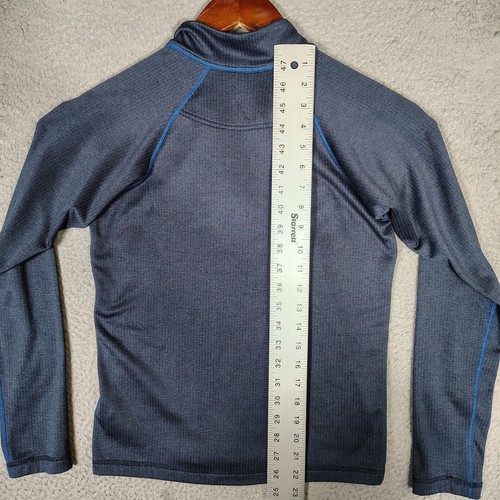 Patagonia Capilene Baselayer Top Boys XL 14 Gray Striped Quarter Zip Heavyweight - Picture 7 of 12