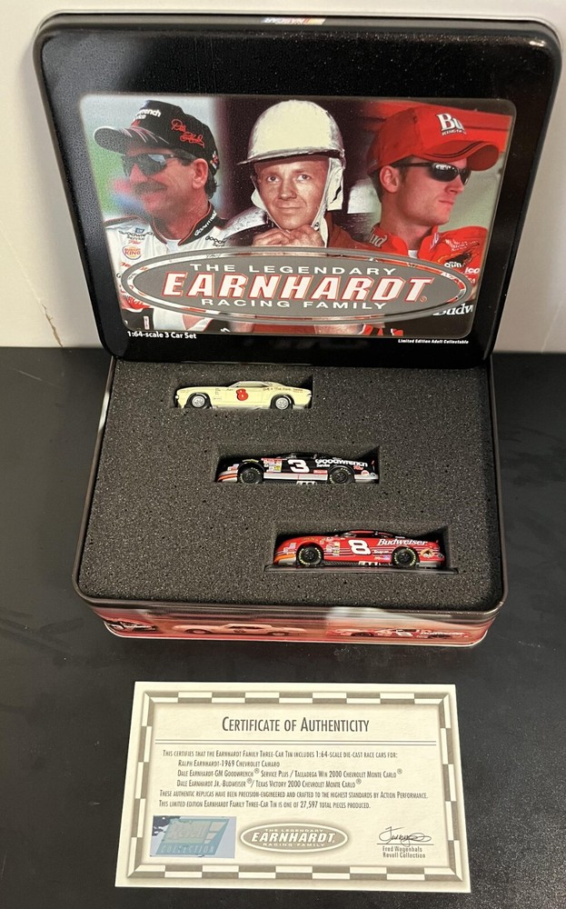 Action The Legendary Earnhardt Racing Family 1:64 3 Car Set Lmtd Ed Tin MINT-NEW