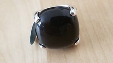 Sterling Silver 925 SEMI-PRECIOUS STONE RING 6, 11.9 grams- BLACK ONYX