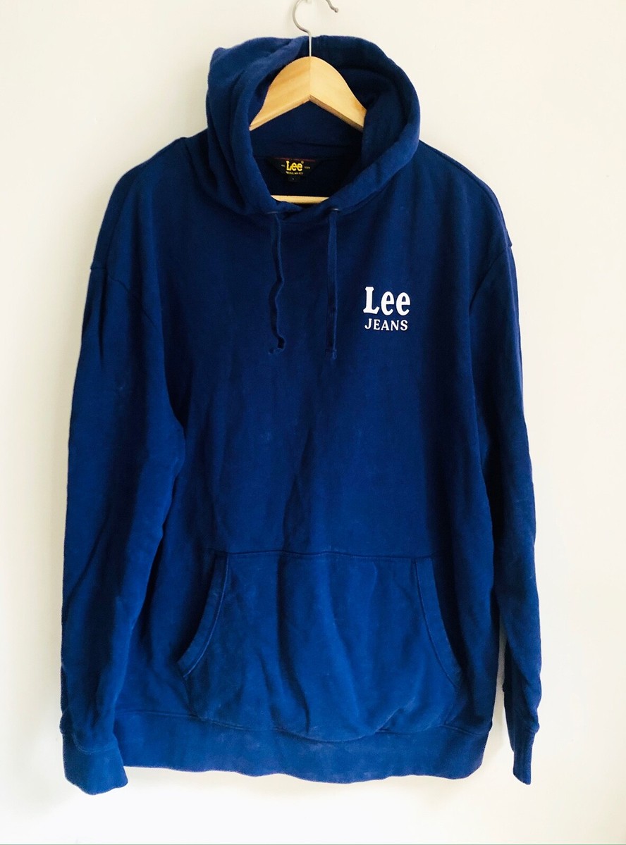Vintage Dead Stock Retro LEE jeans blue hoodie sweatshirt L