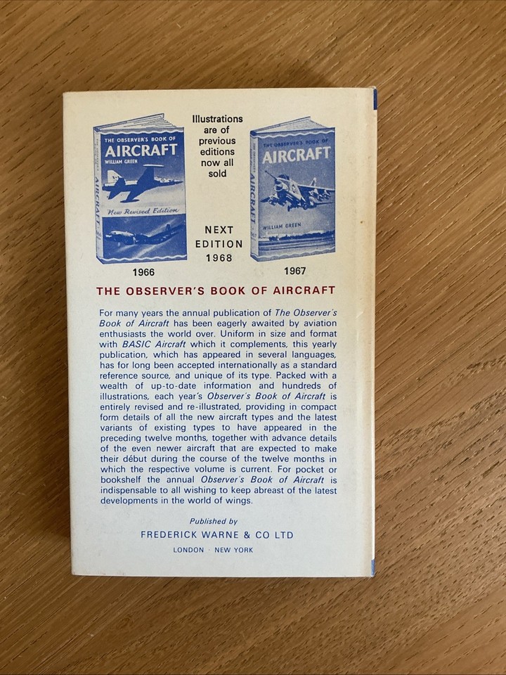 The Observers Book Of Basic Aircraft (Military) 1853.166 1967 Edition ...