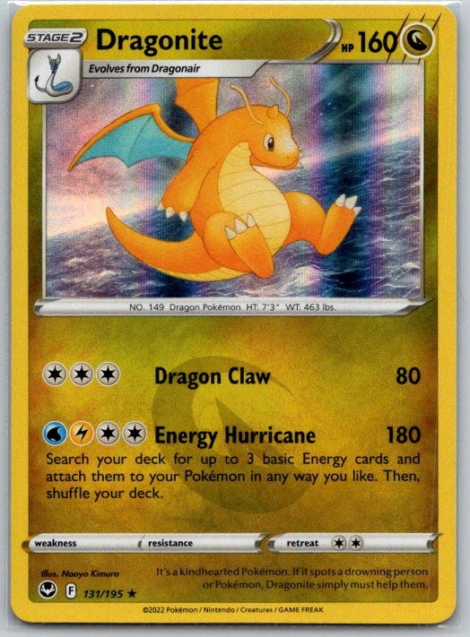 Dragonite 131/195 Holo Rare Silver Tempest Pokemon Near Mint