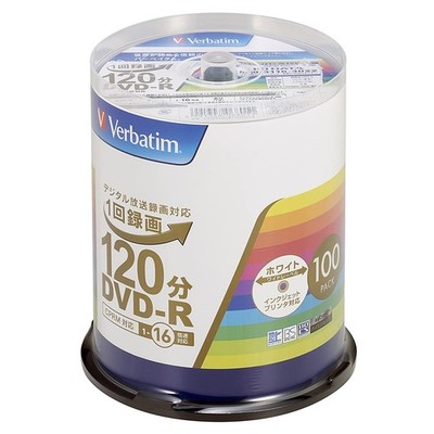 Verbatim 1 Mal Aufnahme DVD-R CPRM 120 Minuten 100 Stück VHR12JP100V4
