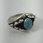 Vintage Signed SD Sterling Silver Turquoise Native American Ring Size 8.5 ~ 7g