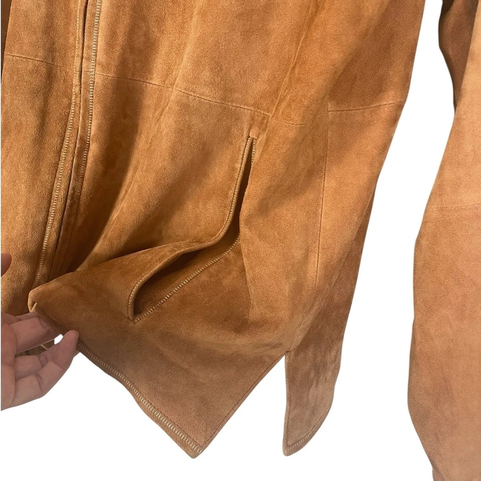 Chaqueta Robert Comstock Endurance Gamuza Cuero Cremallera Completa Resistente Marrón Para Hombre 40 Foto 4 de 4