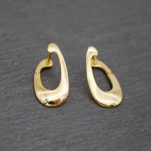 925 Sterling Silver Oval Hoop Front to Back Earrings A1286 - Picture 8 of 10