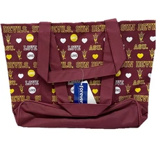ASU Sun Devils Canvas Logo Tote Bag Forever Collectible New 18”