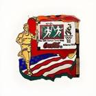 Vintage Coca Cola Olympic Torch Relay Flag Map Atlanta 1996 Enamel Lapel Pin CF