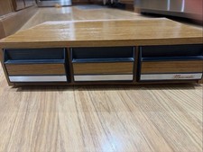 Vintage Audio Cassette Tape Wood Grain 3 Drawer Storage Case Holder Musicmate