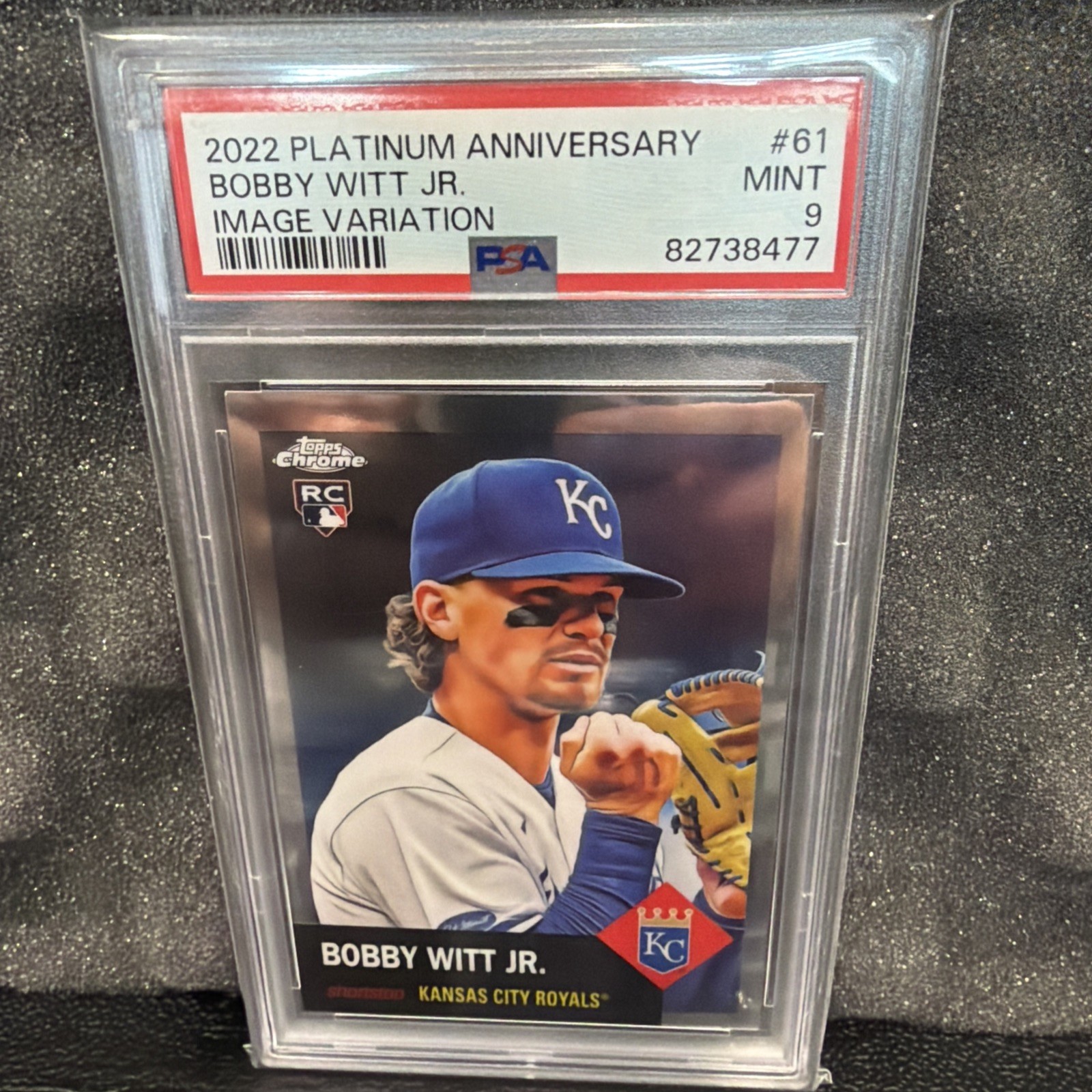 2022 Topps Chrome Platinum - Bobby Witt Jr - 61 Image Variation PSA 9 Rookie SP view 1