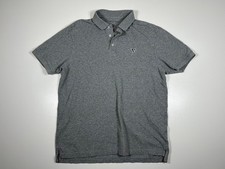 American Eagle Polo Shirt Mens L Gray Cotton Embroidered Logo Standard Fit