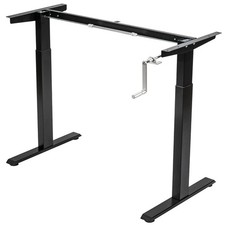Costway Hand Crank Sit to Stand Desk Frame Adjustable Height Standing Base Black