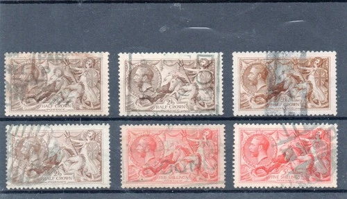 GB 1913-19 seahorses. Various printings. All sound used