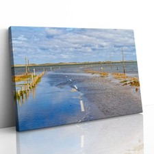 Holy Island Causeway Lindisfarne Canvas Framed Print Picture Wall Art