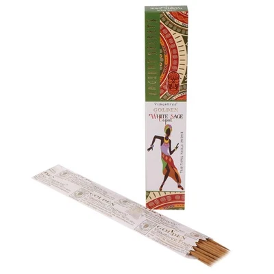 AW GIFTS Vijayshree Golden Copal & White Sage Incense Sticks 15g Smudging & Purifying